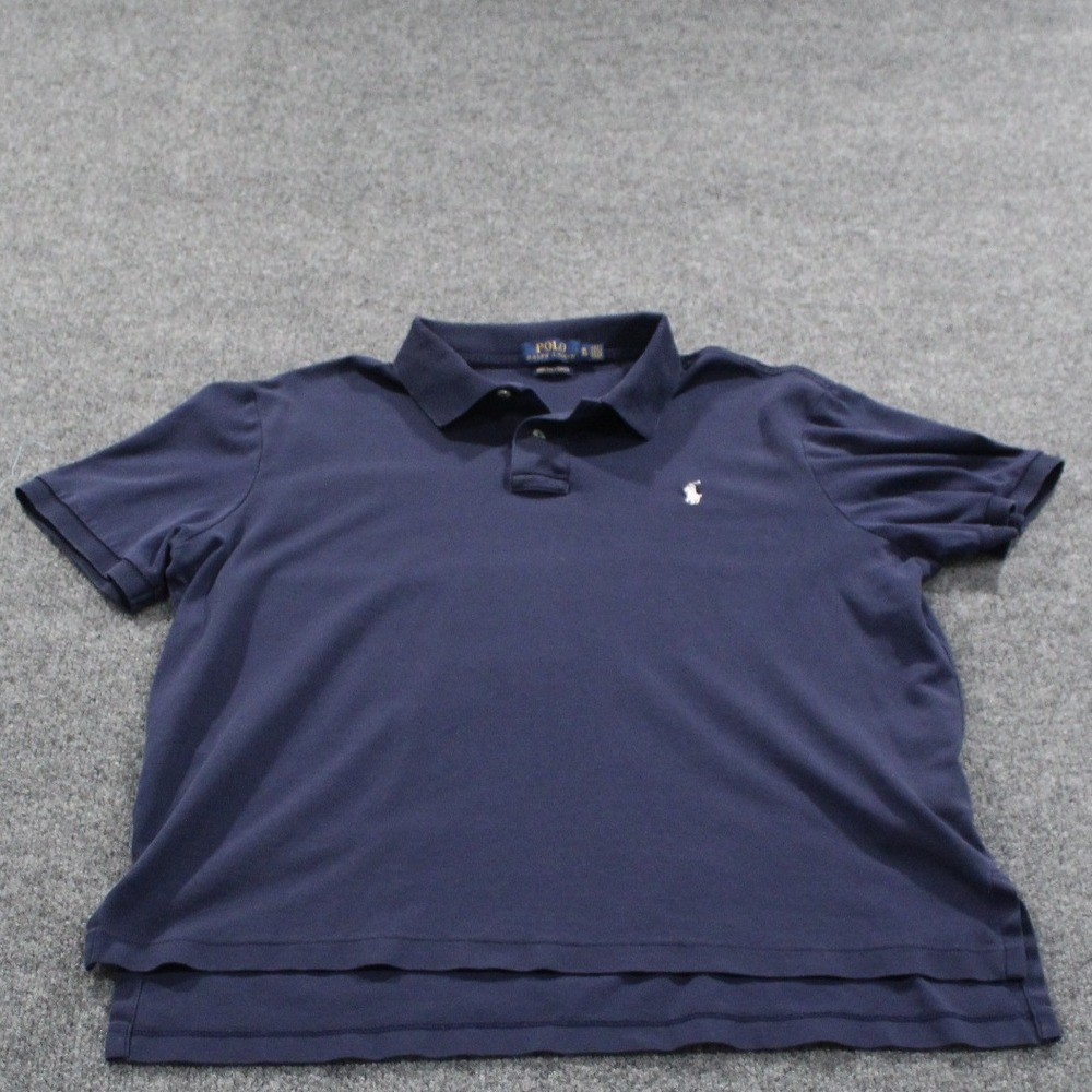 Polo Ralph Lauren Mens Navy Blue Pima Soft Touch Polo Shirt Size XL